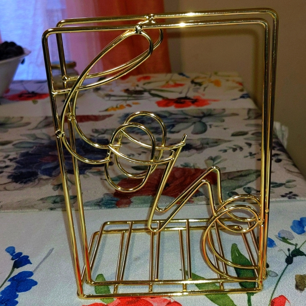 Gold "Love" Script Bookends - Picture 2 of 9